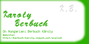 karoly berbuch business card